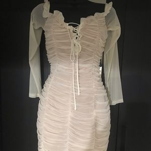 Sexy off shoulders white dress